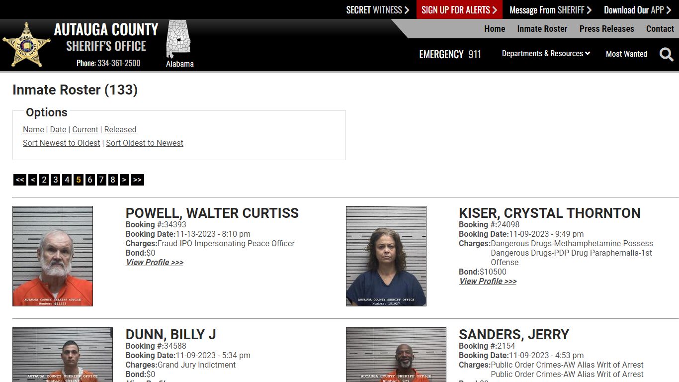 Inmate Roster - Autauga County, AL Sheriff's Office